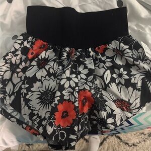 BRAND NEW FP Movement by Free People Black Floral Athletic Shorts